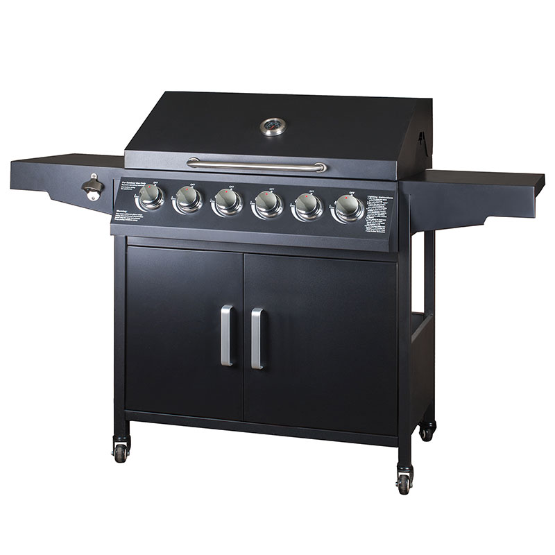 3 Burners BBQ Gas Grill With Side Oven